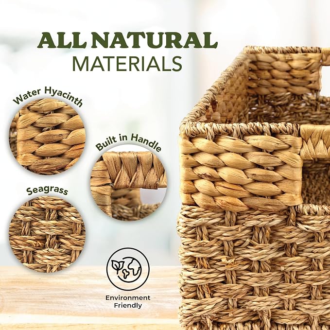 Small Wicker Baskets for Storage 2-Pack, Woven Baskets for Organizing Living - Image 8