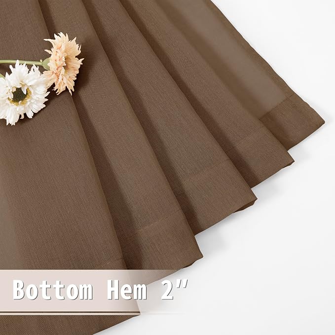 Tollpiz Sheer Door Curtain Closet Linen Textured Curtains Sheer Doorway Light - Image 8