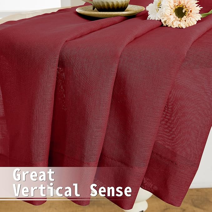 Tollpiz Short Sheer Door Curtain Closet Linen Textured Curtain Sheers Doorway - Image 6