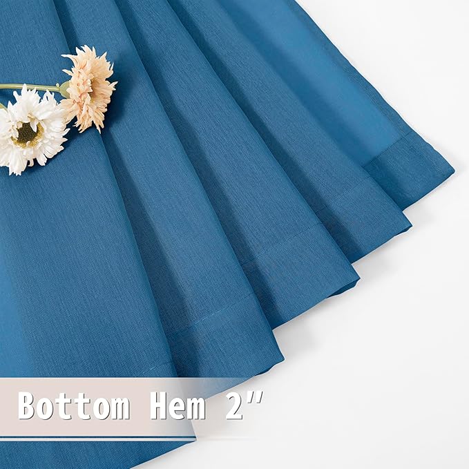 Tollpiz Small Sheer Door Curtain Closet Linen Textured Curtain Sheers Doorway - Image 7