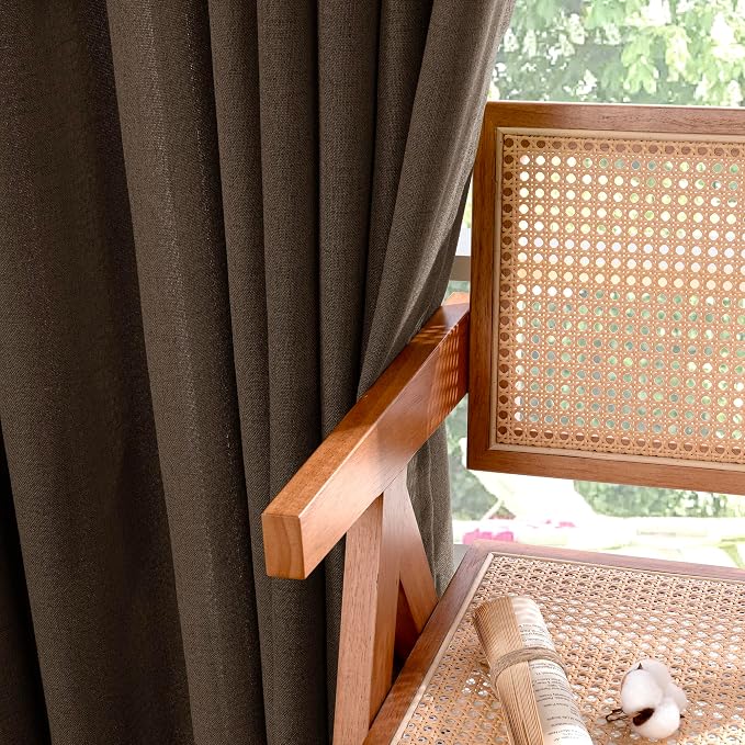 YoungsTex Dark Brown Linen Curtains - Image 7